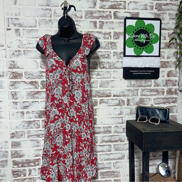 American Eagle Outfitters Red Sundress Sleeveless Midi size medium - Picture 1 of 9